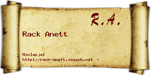 Rack Anett névjegykártya