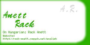anett rack business card